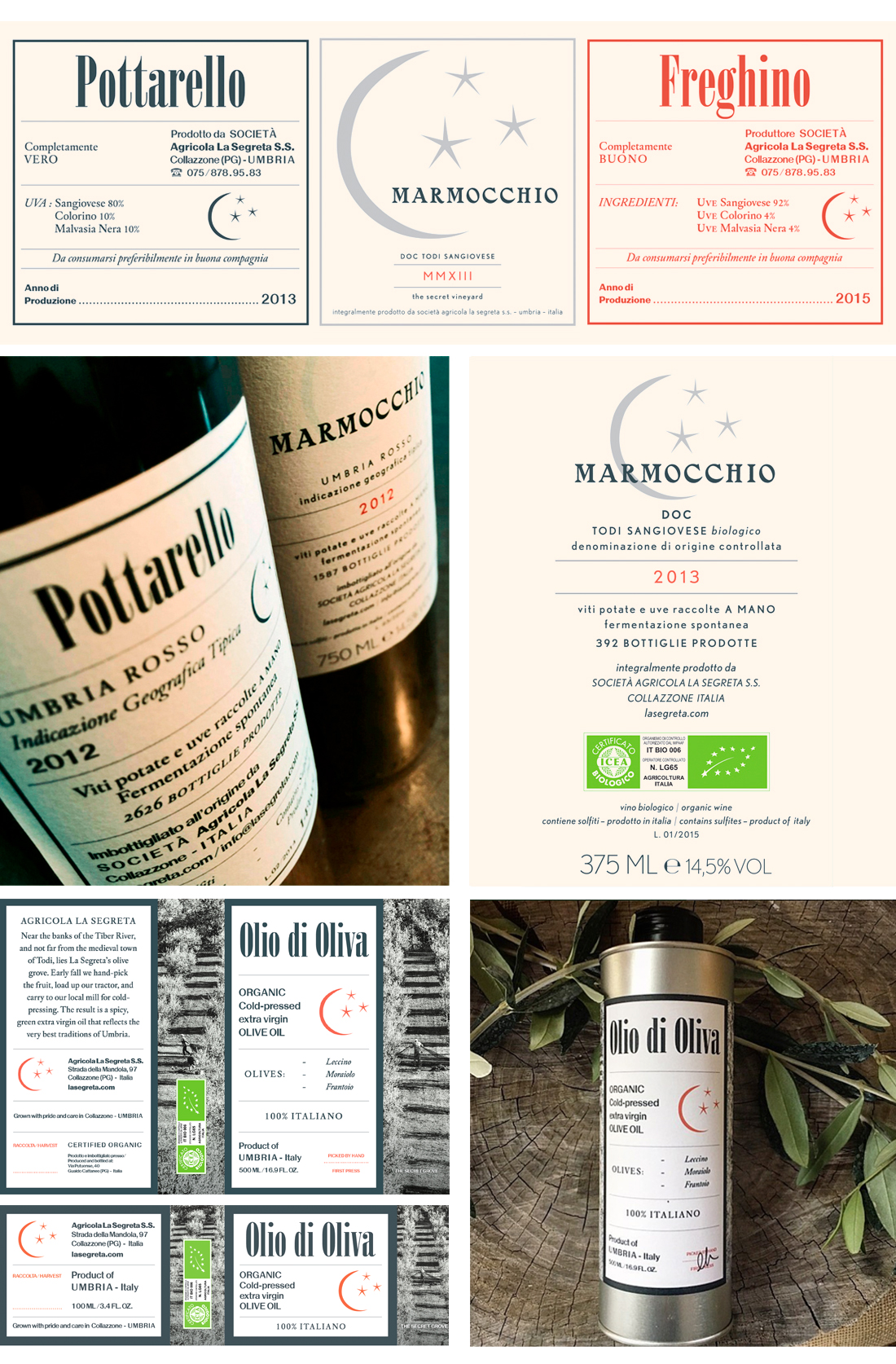 La Segreta wine labels